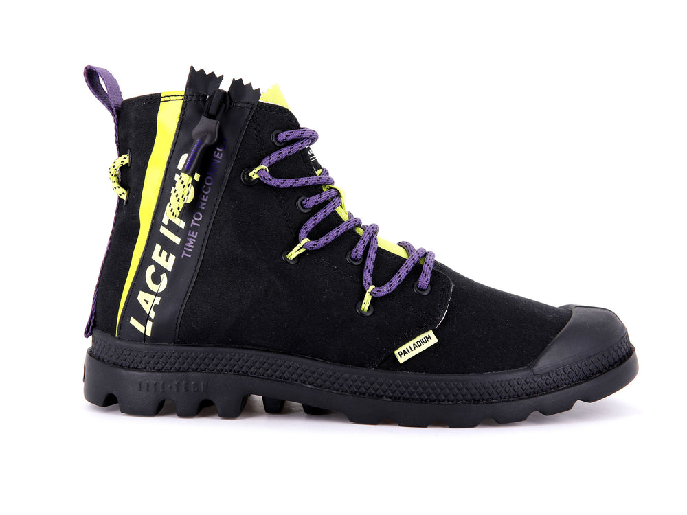 Botas Palladium PAMPA LITE LACE IT Hombre Negras Verde Claro | Costa Rica-85216